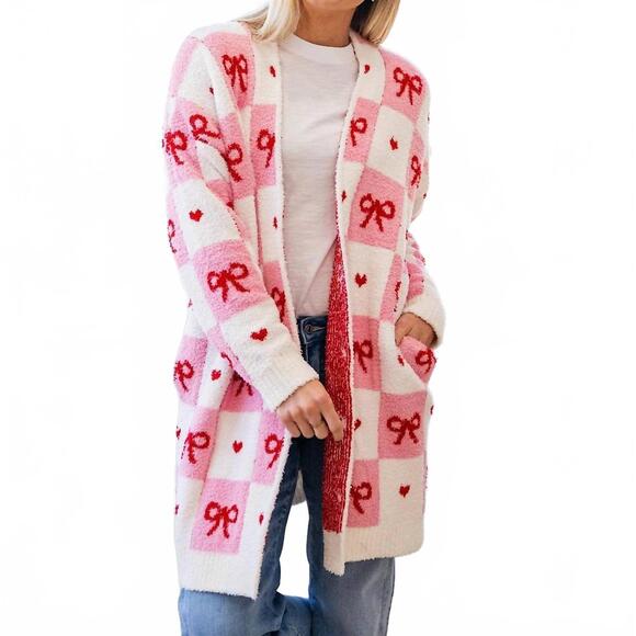 BLAKELEY Sweaters - NEW BLAKELEY valentines cloud cardigan in checker bows